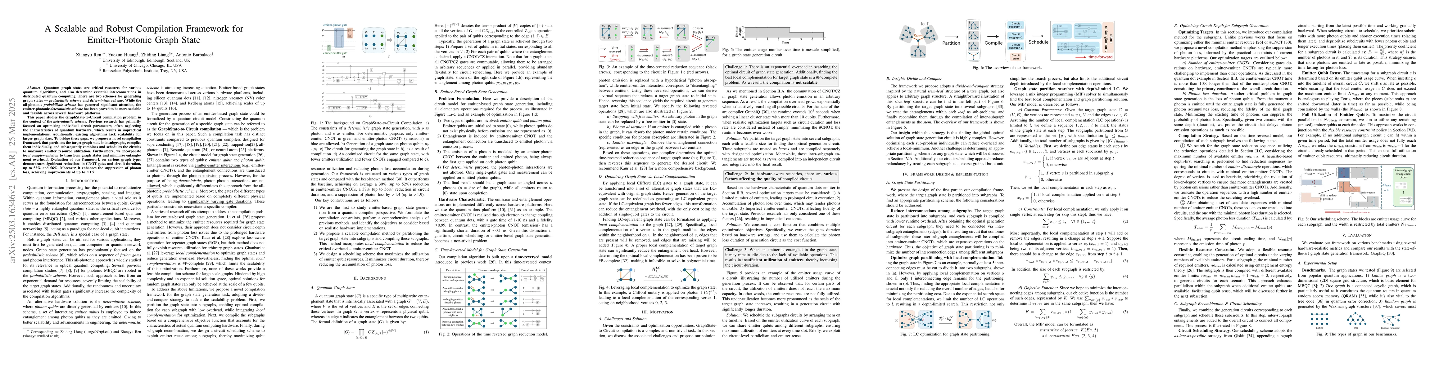 Thumbnail for A Scalable and Robust Compilation Framework for Emitter-Photonic Graph
  State