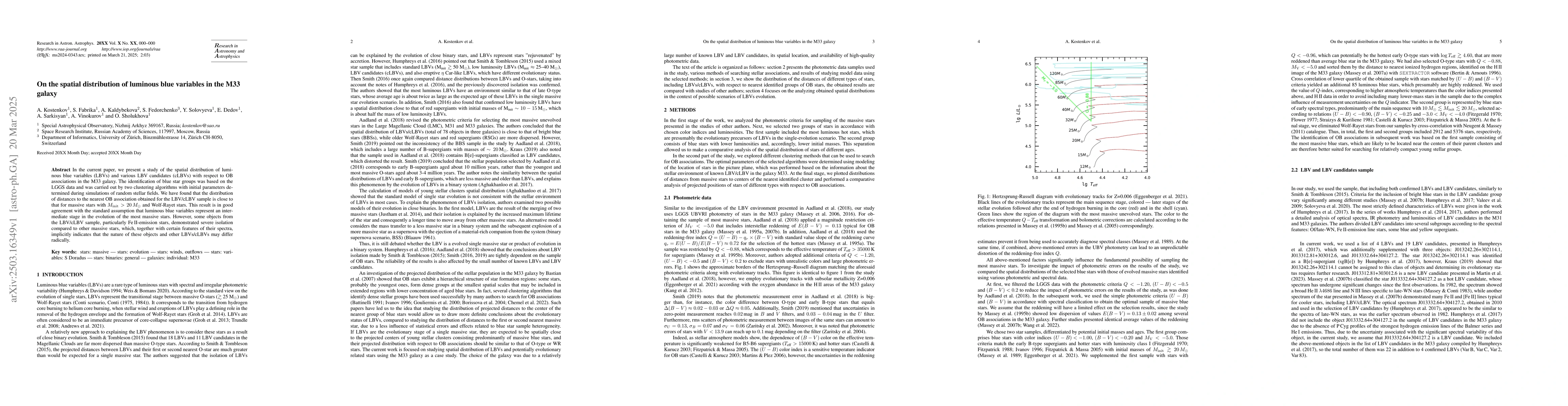 Thumbnail for On the spatial distribution of luminous blue variables in the M33 galaxy