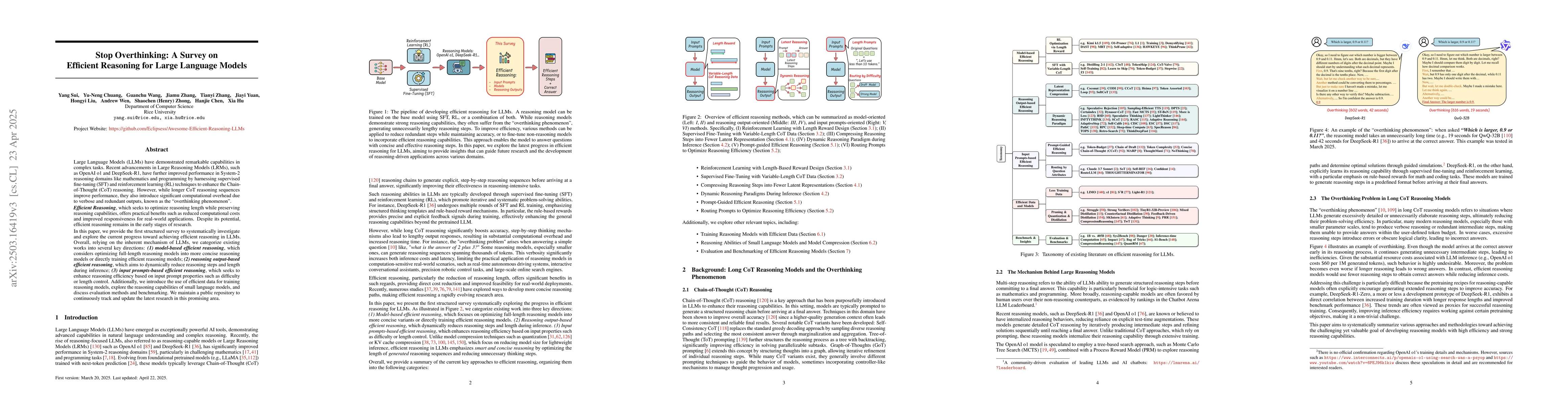 Thumbnail for Stop Overthinking: A Survey on Efficient Reasoning for Large Language
  Models