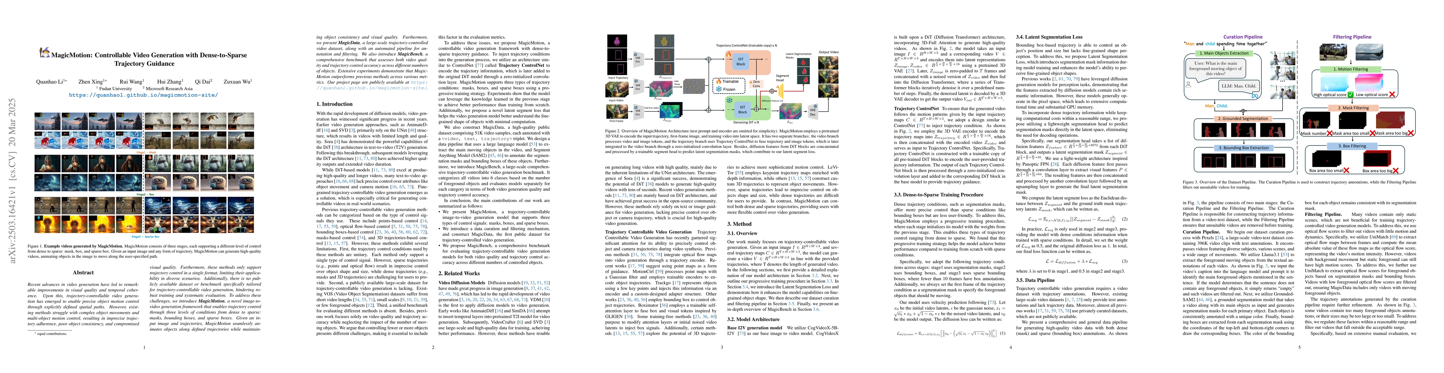 Thumbnail for MagicMotion: Controllable Video Generation with Dense-to-Sparse
  Trajectory Guidance