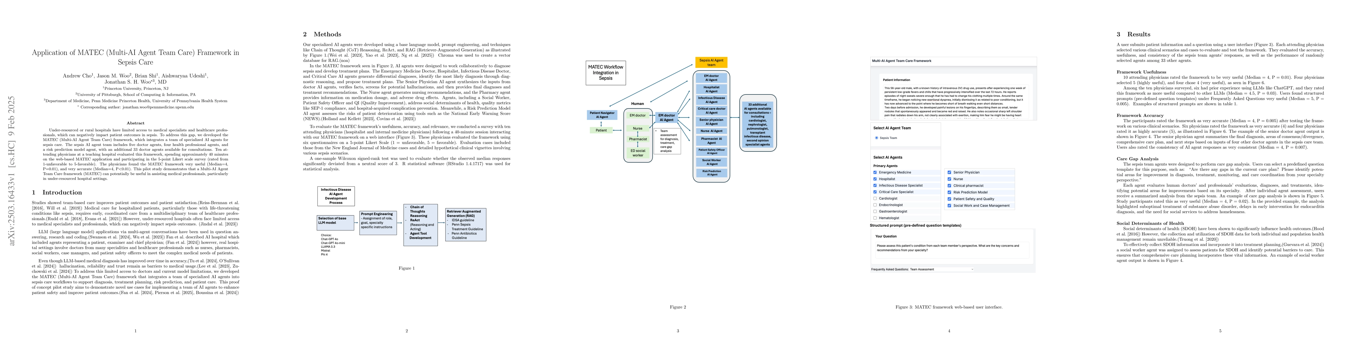 Thumbnail for The Application of MATEC (Multi-AI Agent Team Care) Framework in Sepsis
  Care