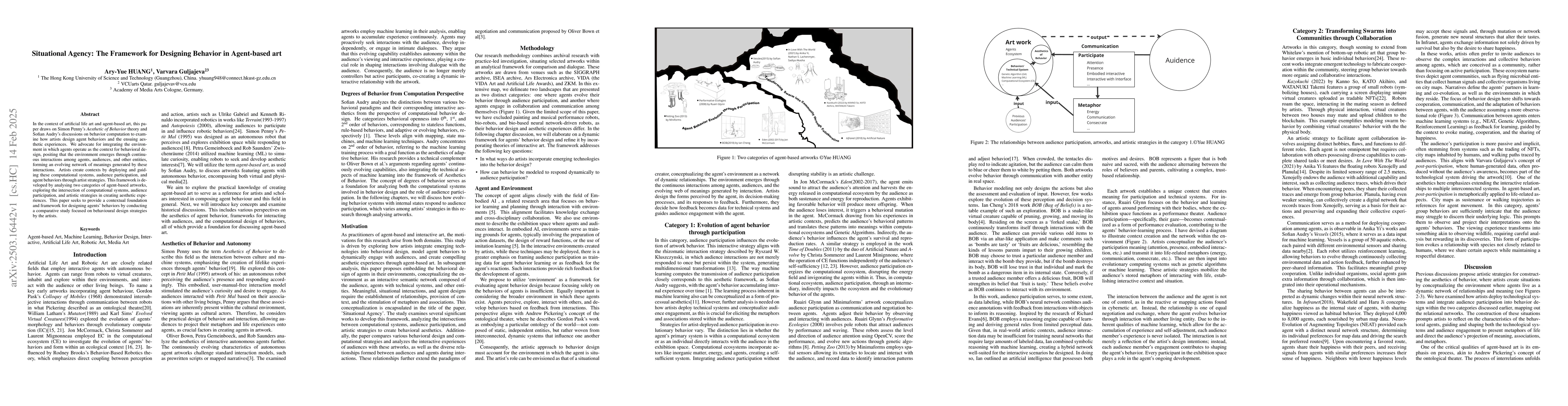 Thumbnail for Situational Agency: The Framework for Designing Behavior in Agent-based
  art