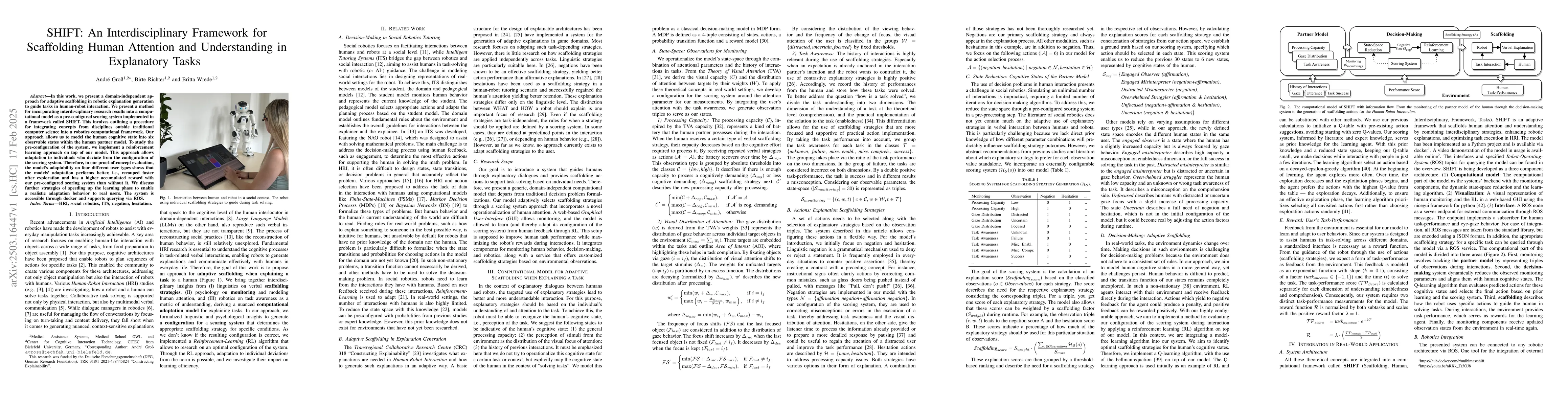 Thumbnail for SHIFT: An Interdisciplinary Framework for Scaffolding Human Attention
  and Understanding in Explanatory Tasks