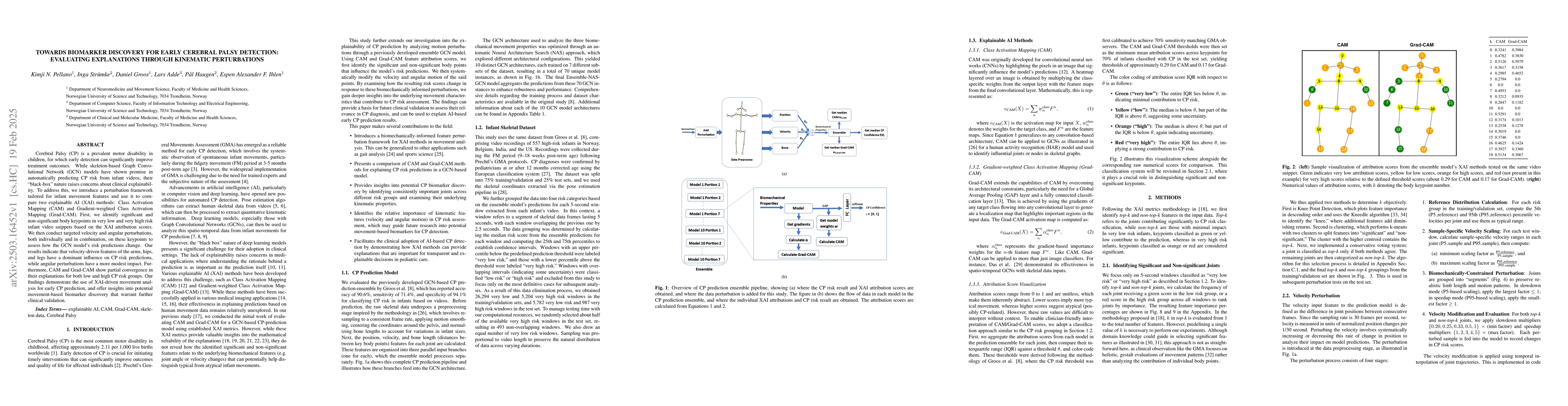 Thumbnail for Towards Biomarker Discovery for Early Cerebral Palsy Detection:
  Evaluating Explanations Through Kinematic Perturbations