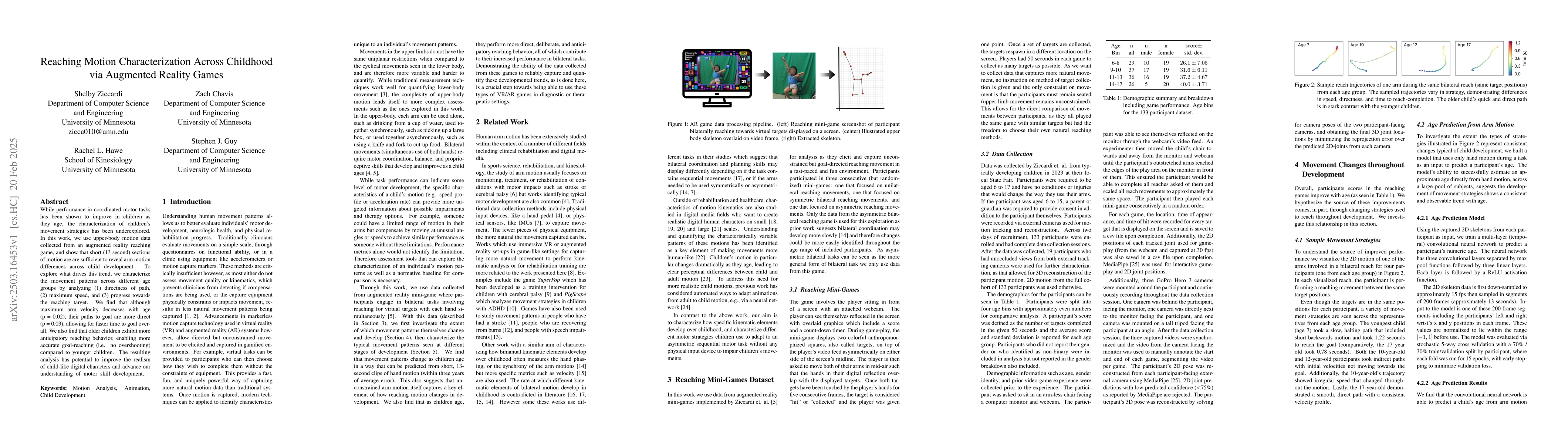 Thumbnail for Reaching Motion Characterization Across Childhood via Augmented Reality
  Games