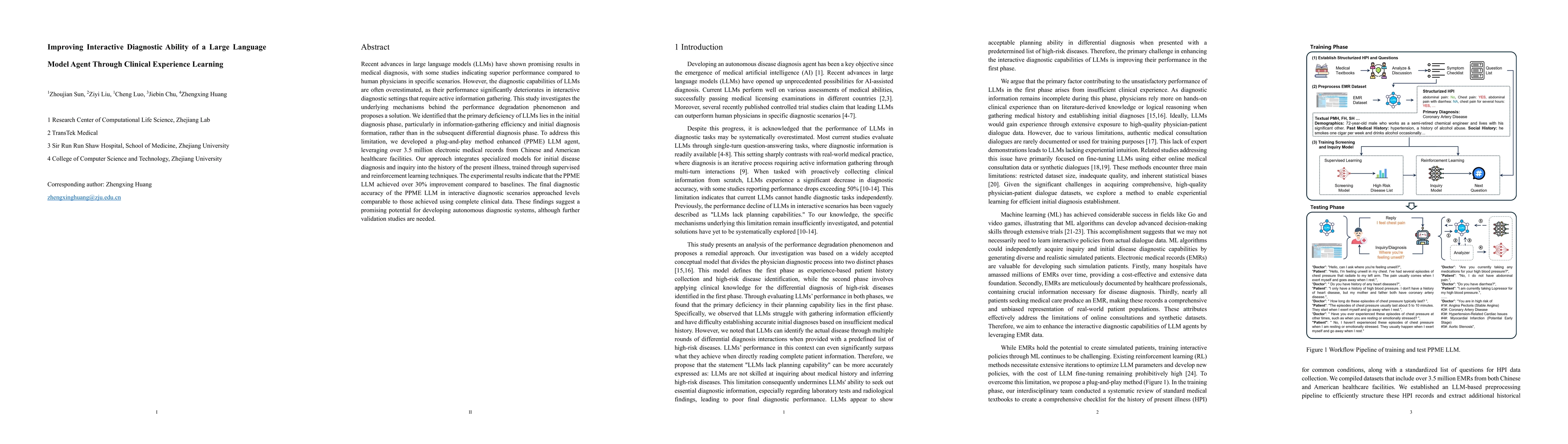 Thumbnail for Improving Interactive Diagnostic Ability of a Large Language Model Agent
  Through Clinical Experience Learning