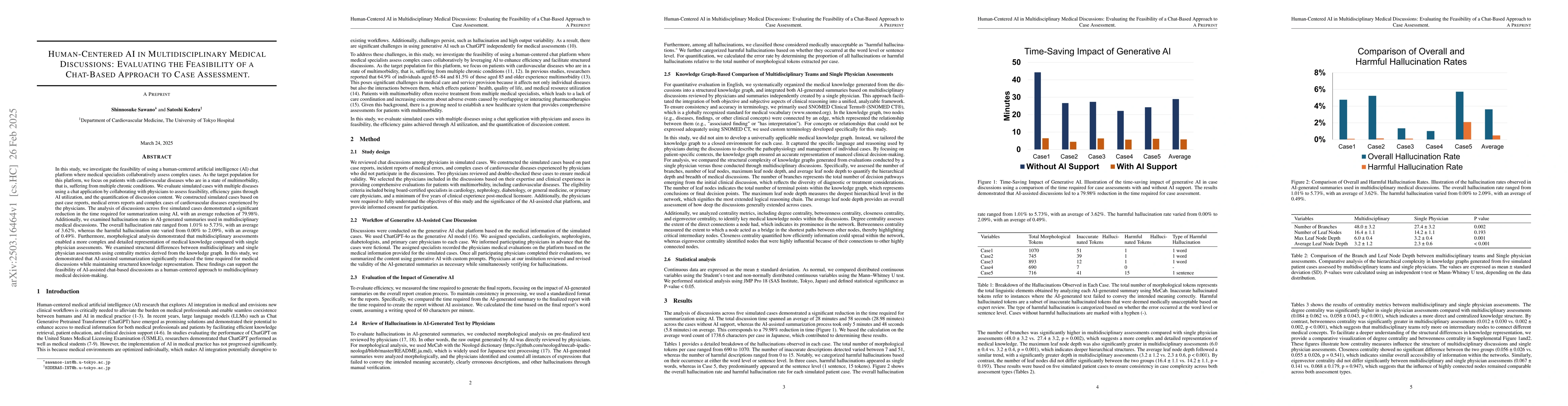 Thumbnail for Human-Centered AI in Multidisciplinary Medical Discussions: Evaluating
  the Feasibility of a Chat-Based Approach to Case Assessment