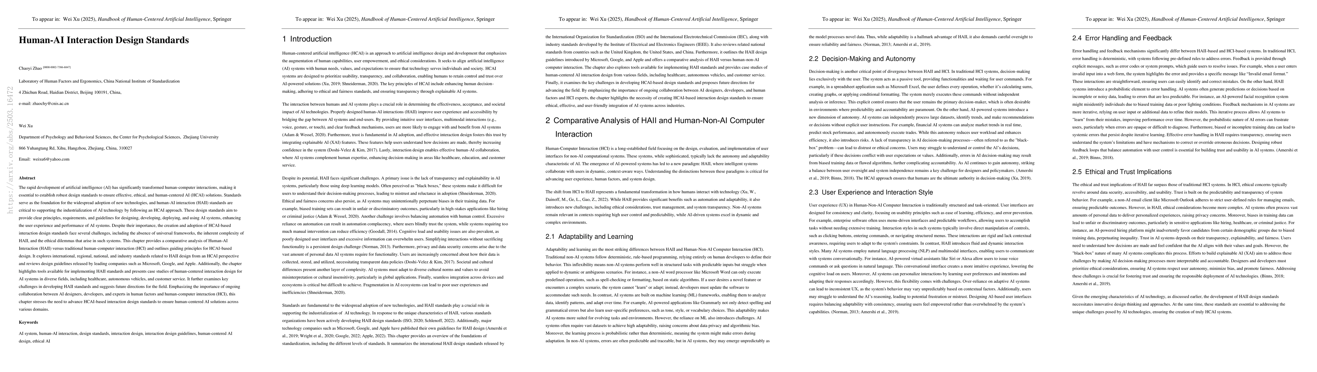 Thumbnail for Human-AI Interaction Design Standards