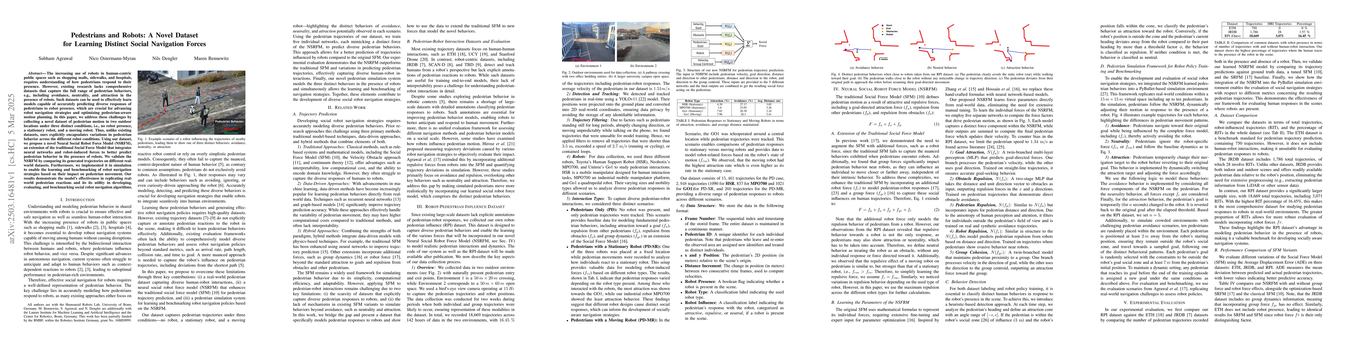 Thumbnail for Pedestrians and Robots: A Novel Dataset for Learning Distinct Social
  Navigation Forces