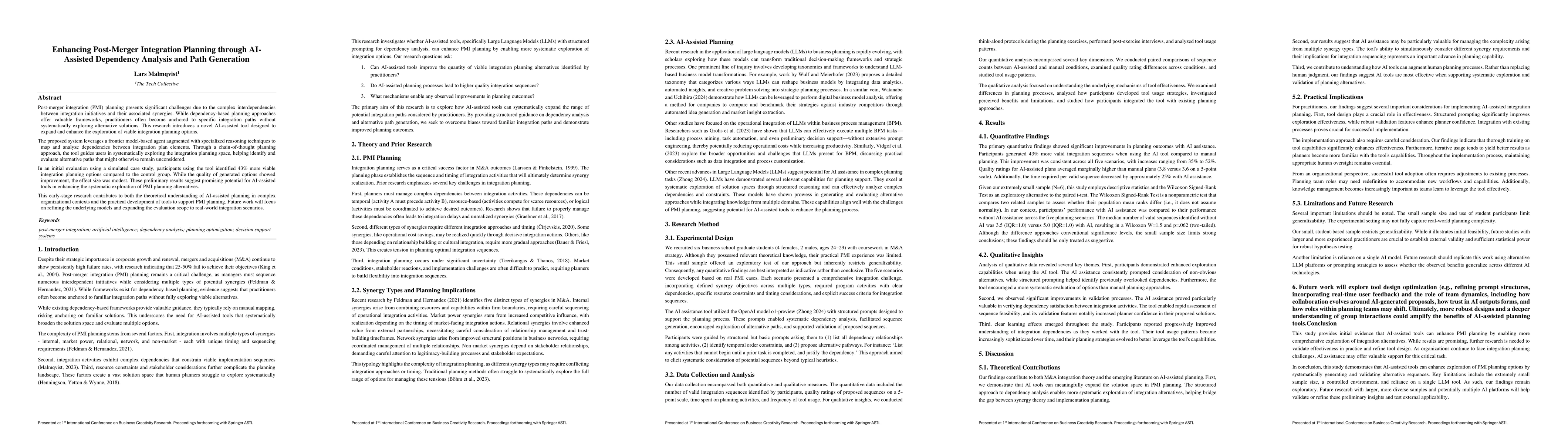 Thumbnail for Enhancing Post-Merger Integration Planning through AI-Assisted
  Dependency Analysis and Path Generation