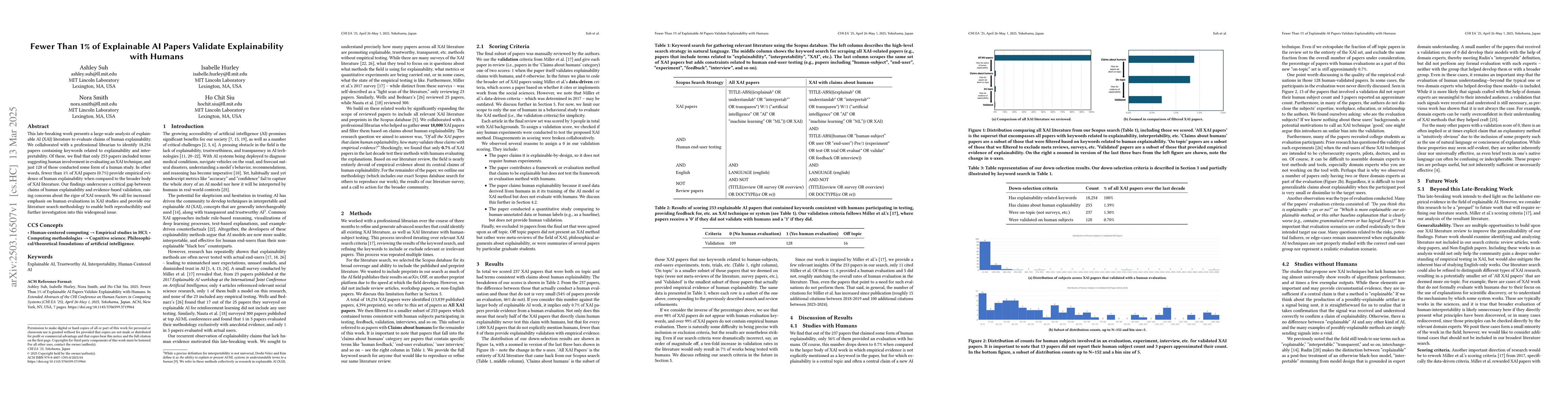 Thumbnail for Fewer Than 1% of Explainable AI Papers Validate Explainability with
  Humans