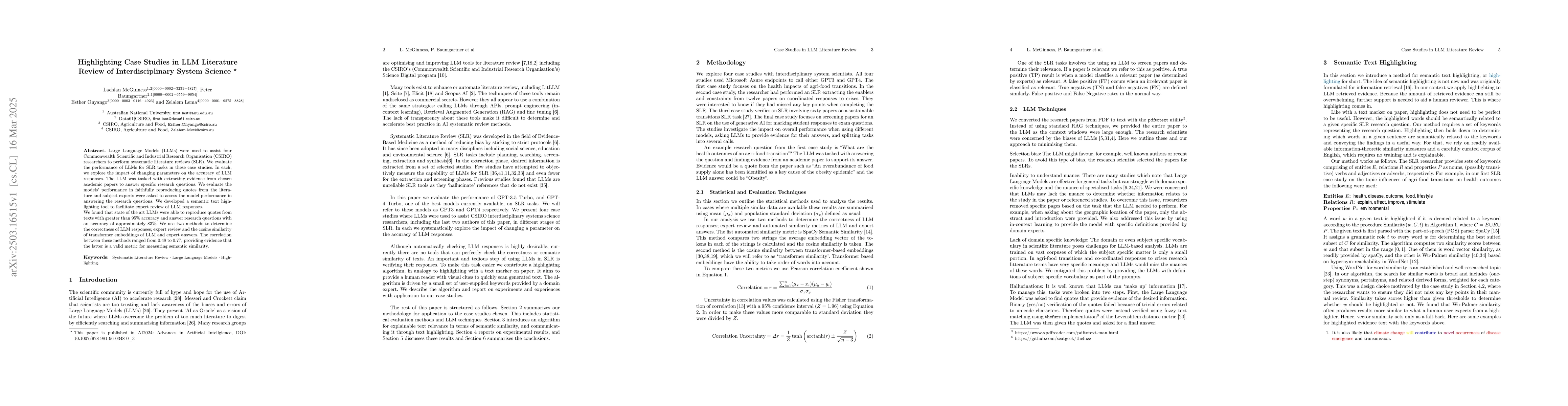 Thumbnail for Highlighting Case Studies in LLM Literature Review of Interdisciplinary
  System Science