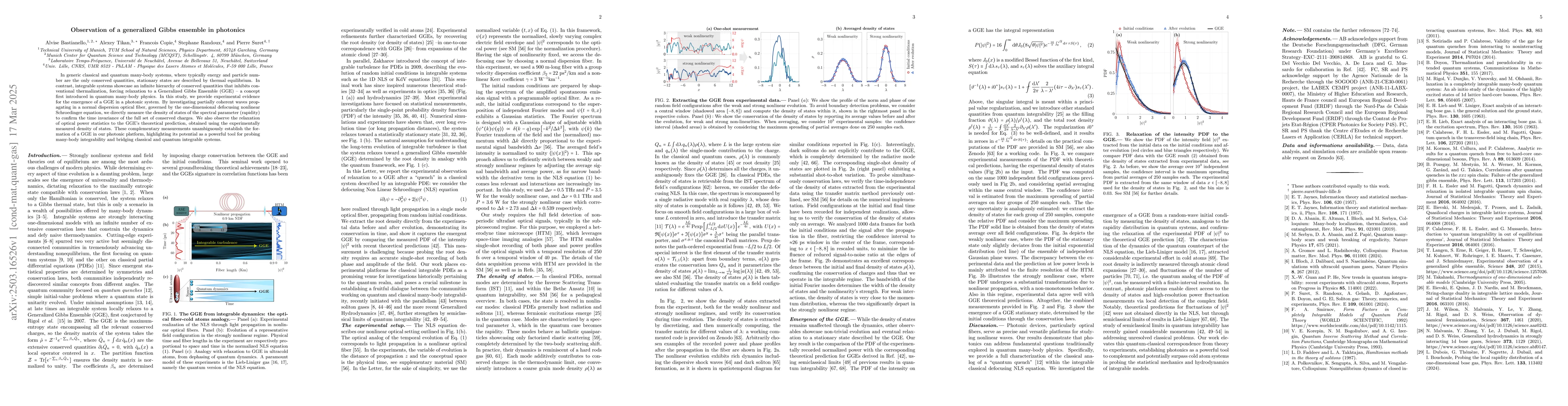 Thumbnail for Observation of a generalized Gibbs ensemble in photonics