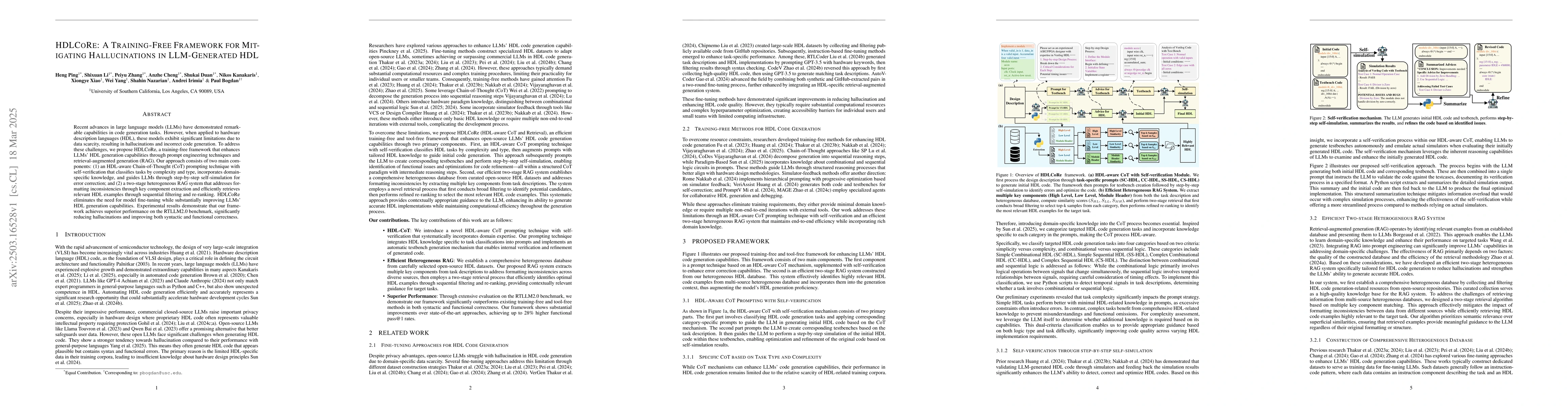 Thumbnail for HDLCoRe: A Training-Free Framework for Mitigating Hallucinations in
  LLM-Generated HDL