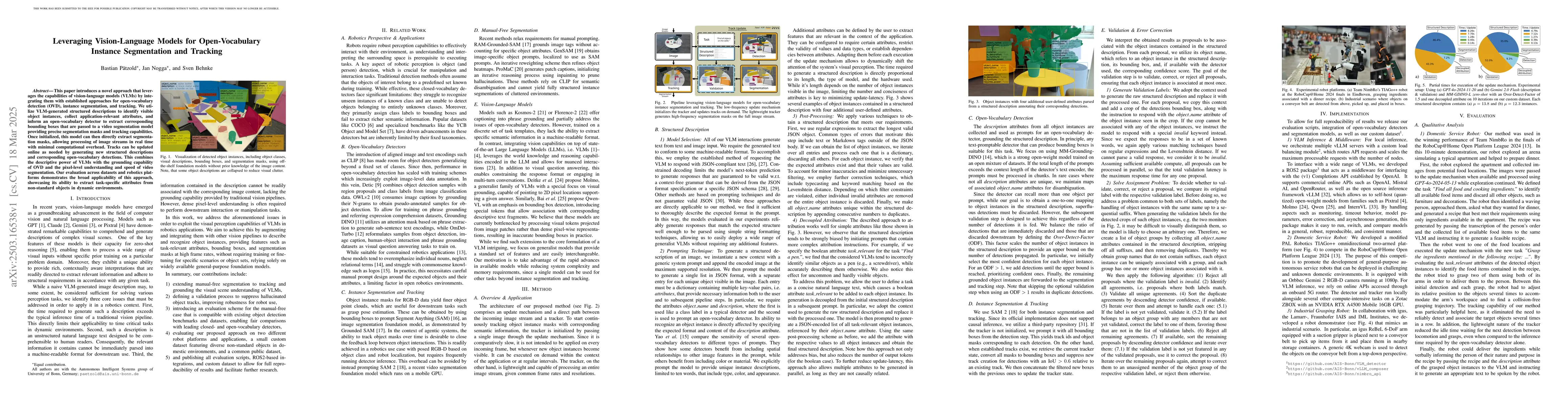Thumbnail for Leveraging Vision-Language Models for Open-Vocabulary Instance
  Segmentation and Tracking