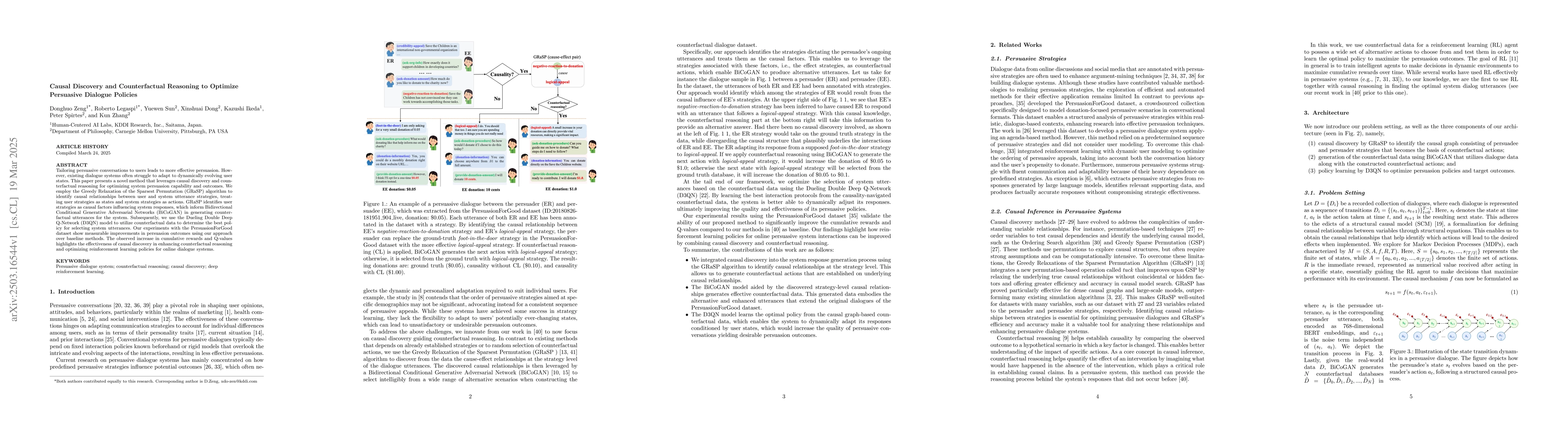 Thumbnail for Causal Discovery and Counterfactual Reasoning to Optimize Persuasive
  Dialogue Policies