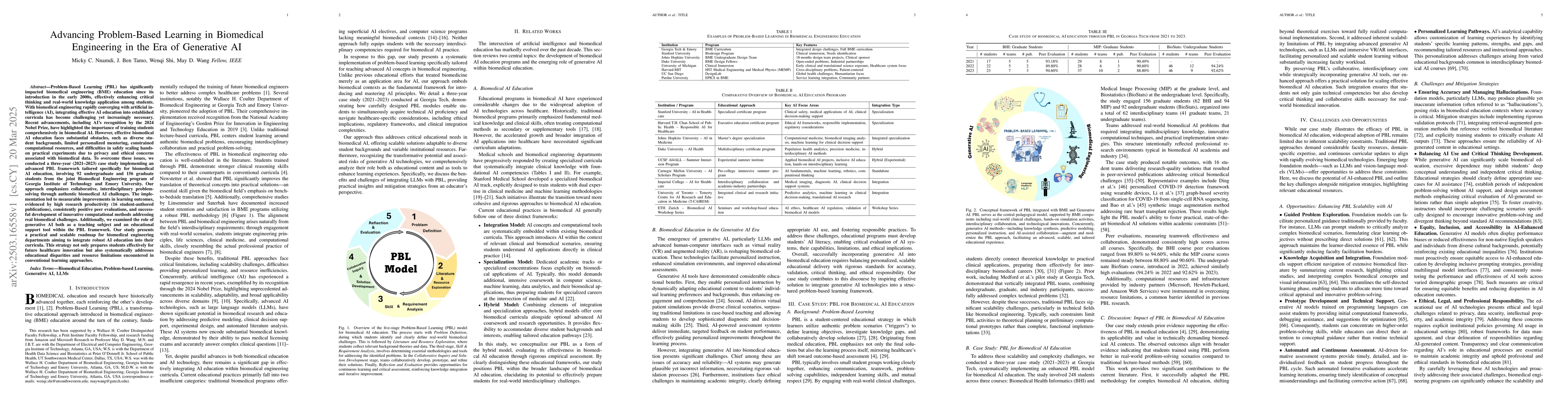 Thumbnail for Advancing Problem-Based Learning in Biomedical Engineering in the Era of
  Generative AI