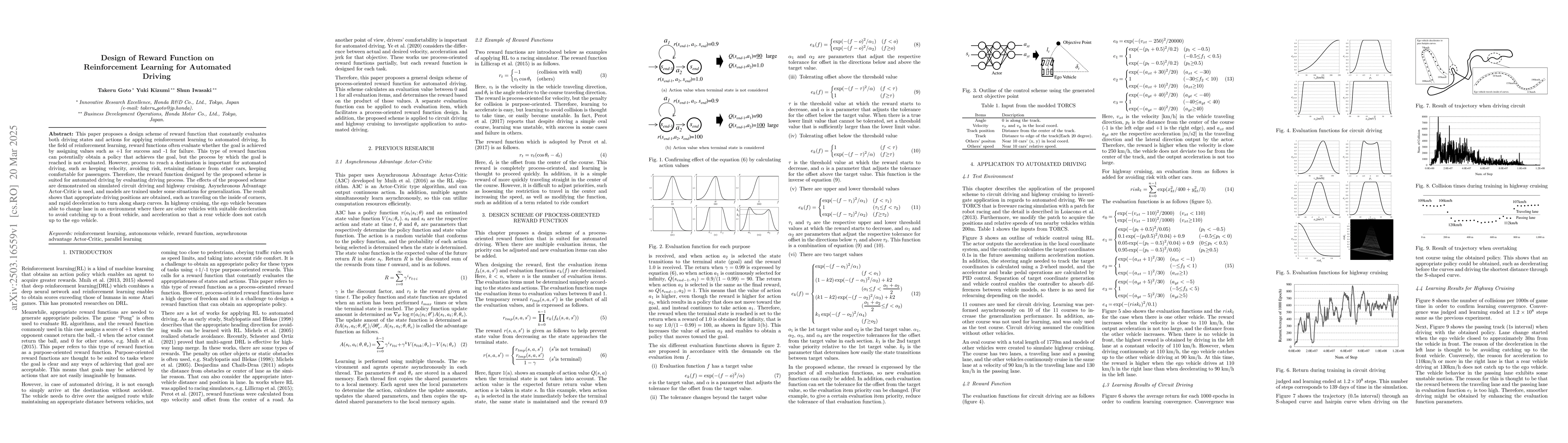 Thumbnail for Design of Reward Function on Reinforcement Learning for Automated
  Driving