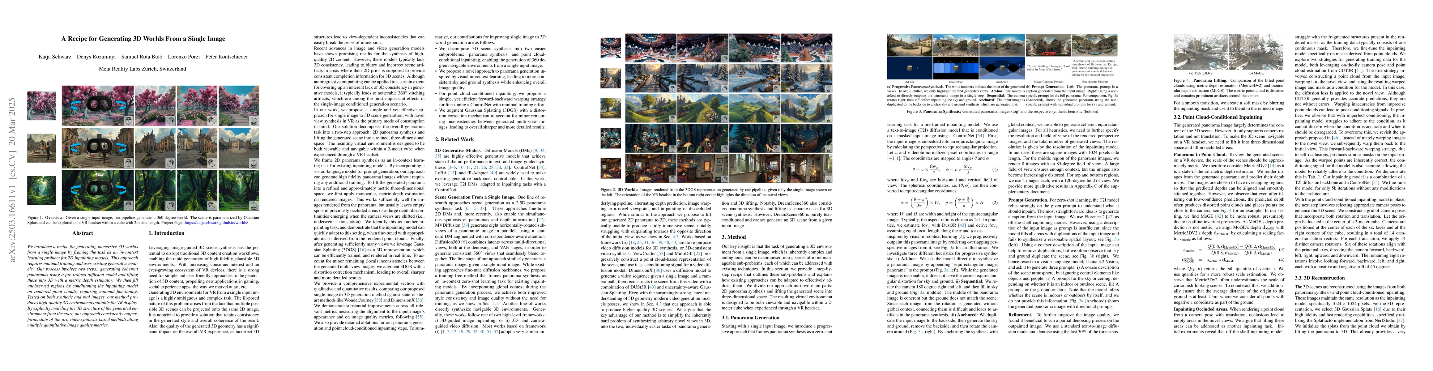 Thumbnail for A Recipe for Generating 3D Worlds From a Single Image