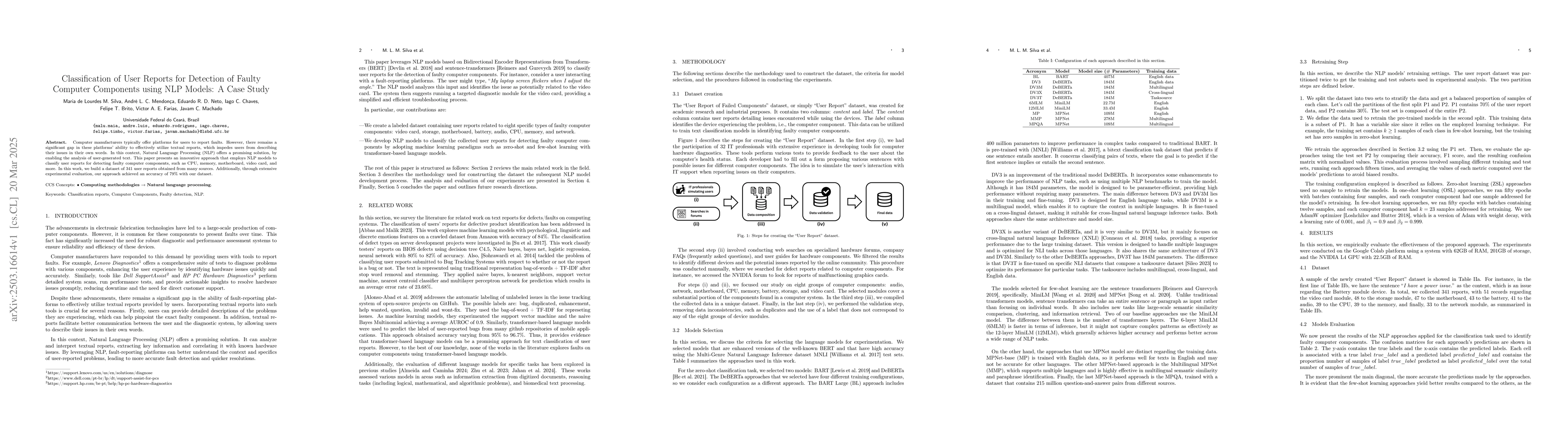 Thumbnail for Classification of User Reports for Detection of Faulty Computer
  Components using NLP Models: A Case Study