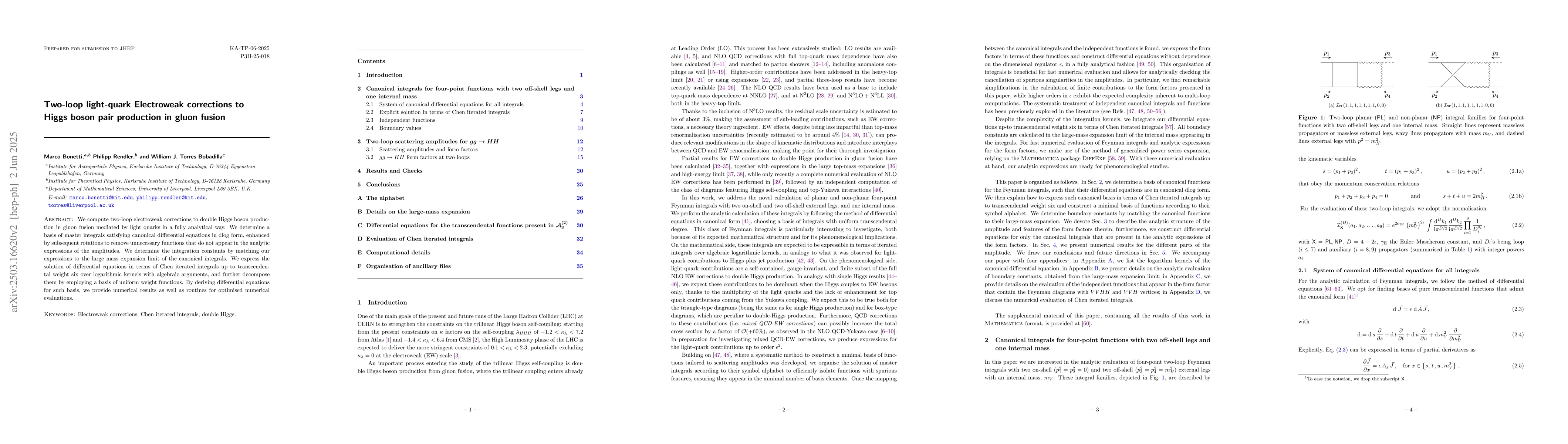 Thumbnail for Two-loop light-quark Electroweak corrections to Higgs boson pair
  production in gluon fusion