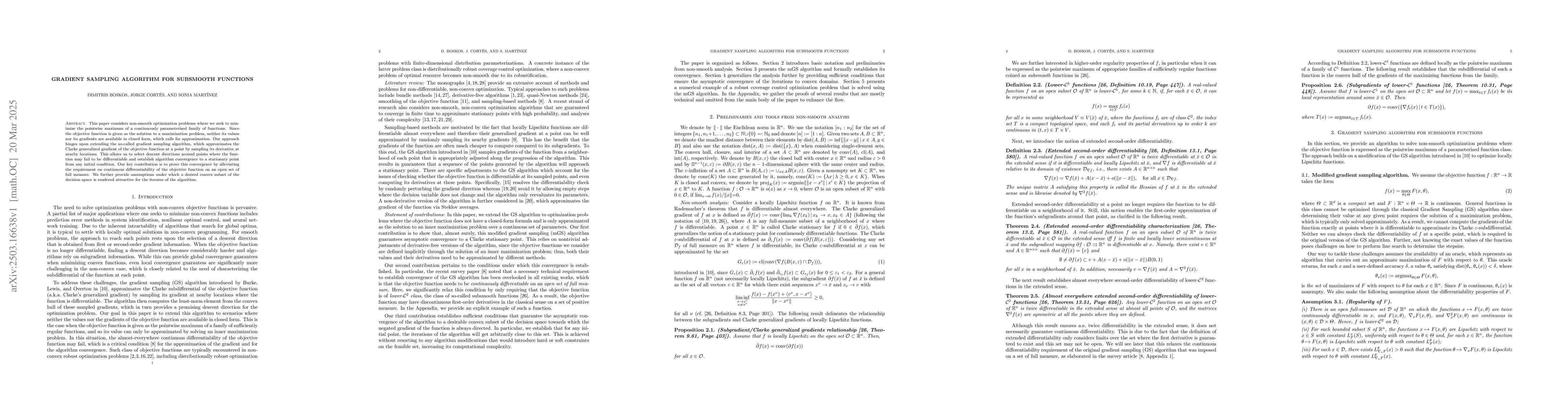 Thumbnail for Gradient sampling algorithm for subsmooth functions