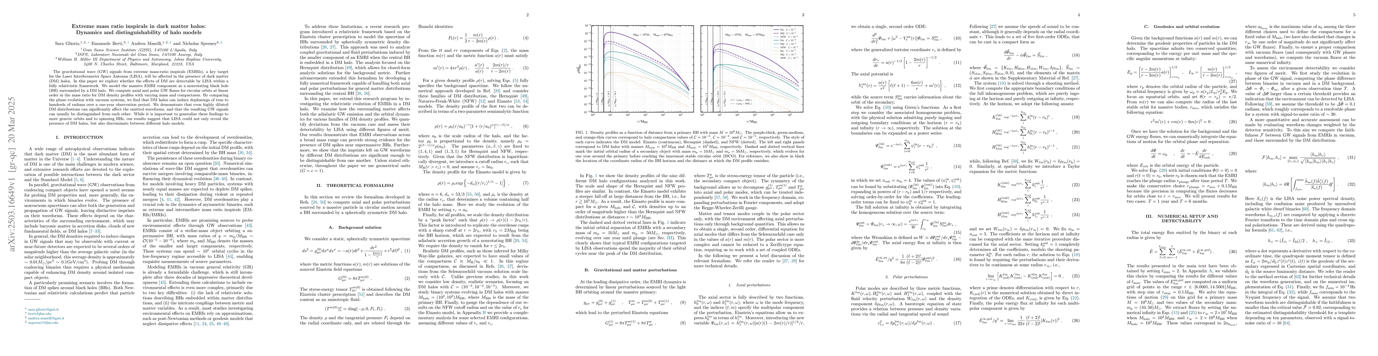 Thumbnail for Extreme mass ratio inspirals in dark matter halos: dynamics and
  distinguishability of halo models
