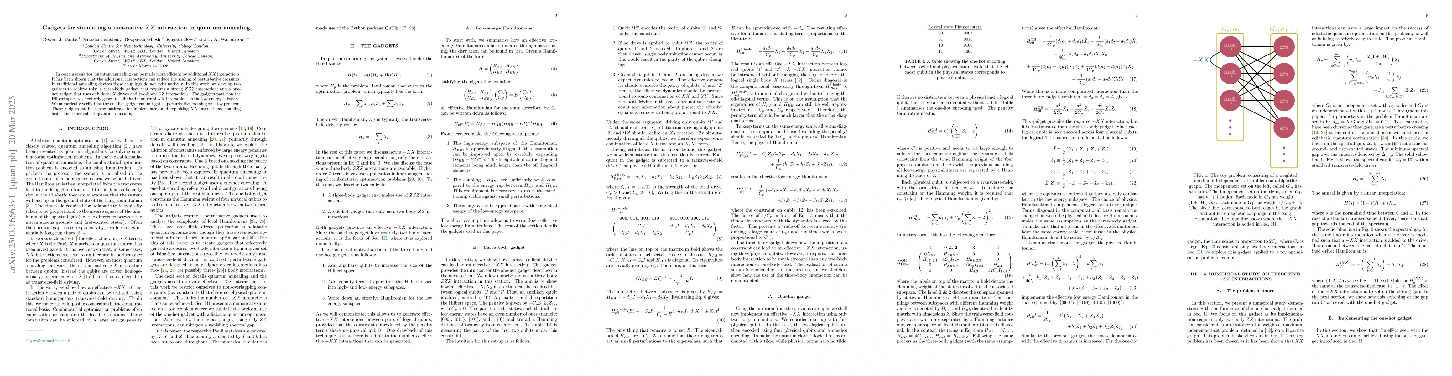 Thumbnail for Gadgets for simulating a non-native $XX$ interaction in quantum
  annealing
