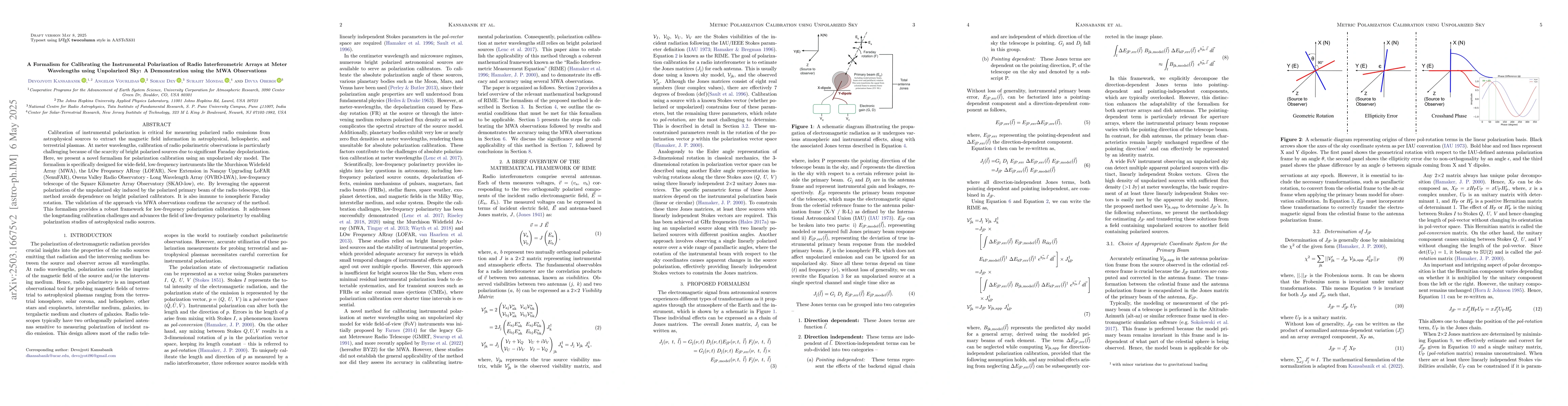 Thumbnail for A Formalism for Calibrating the Instrumental Polarization of Radio
  Interferometric Arrays at Meter Wavelengths using Unpolarized Sky: A
  Demonstration using the MWA Observations