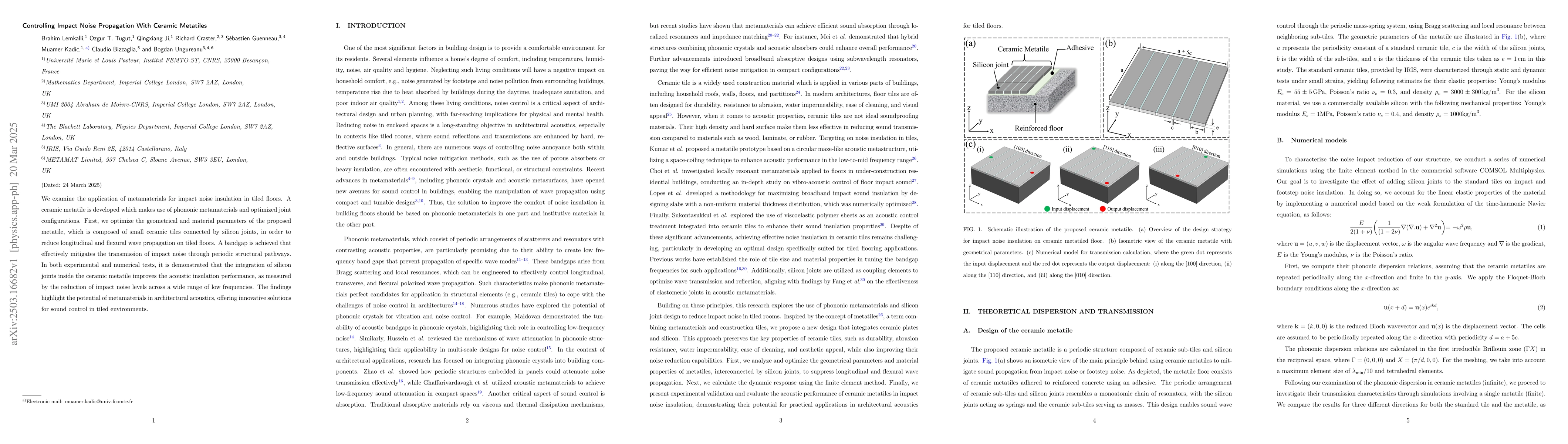 Thumbnail for Controlling Impact Noise Propagation With Ceramic Metatiles