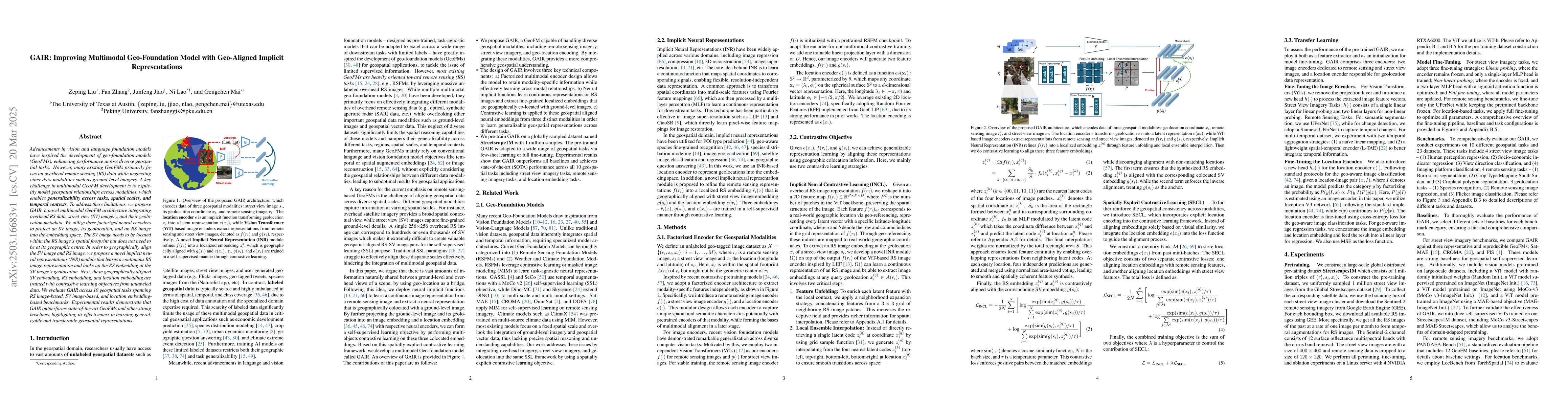 Thumbnail for GAIR: Improving Multimodal Geo-Foundation Model with Geo-Aligned
  Implicit Representations