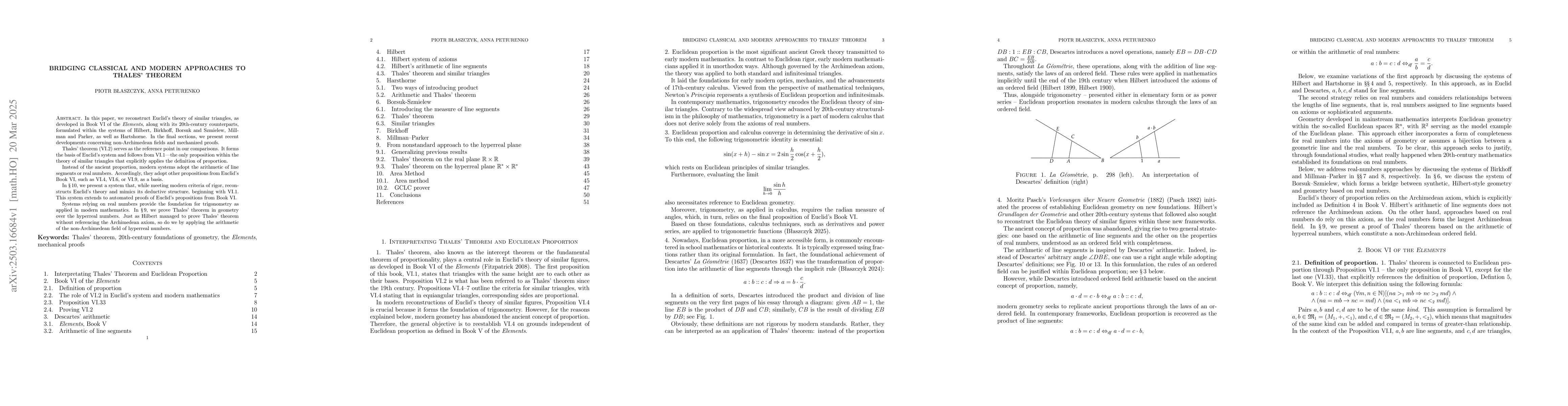 Thumbnail for Bridging Classical and Modern Approaches to Thales' Theorem