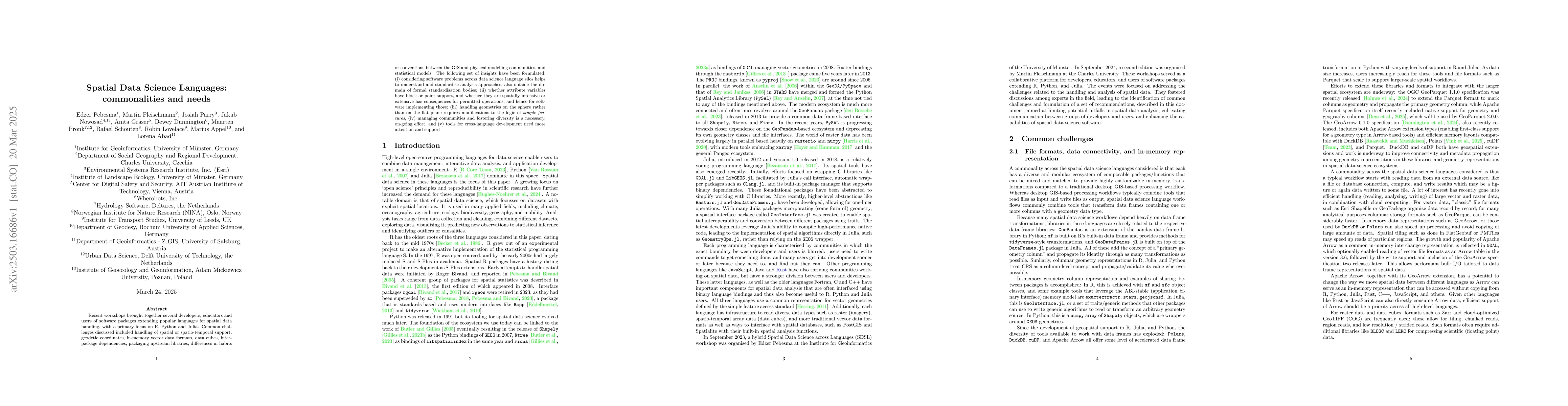 Thumbnail for Spatial Data Science Languages: commonalities and needs