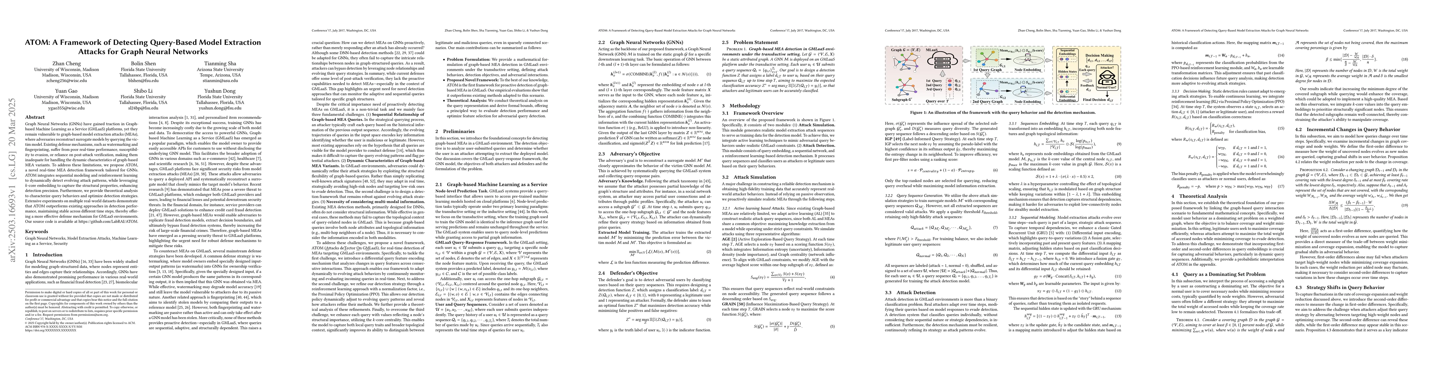 Thumbnail for ATOM: A Framework of Detecting Query-Based Model Extraction Attacks for
  Graph Neural Networks