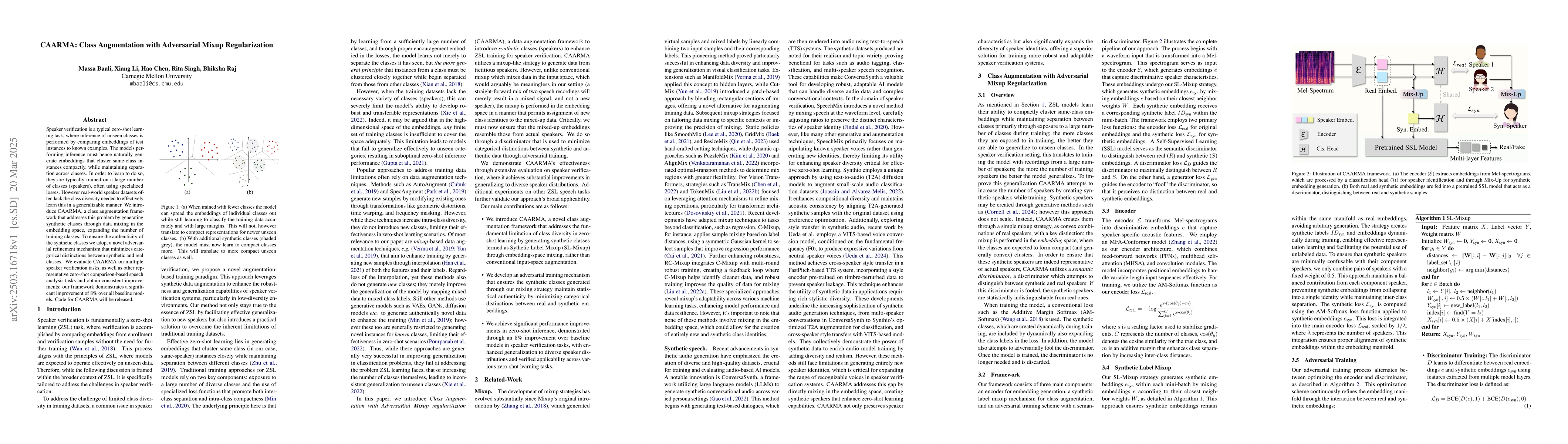 Thumbnail for CAARMA: Class Augmentation with Adversarial Mixup Regularization