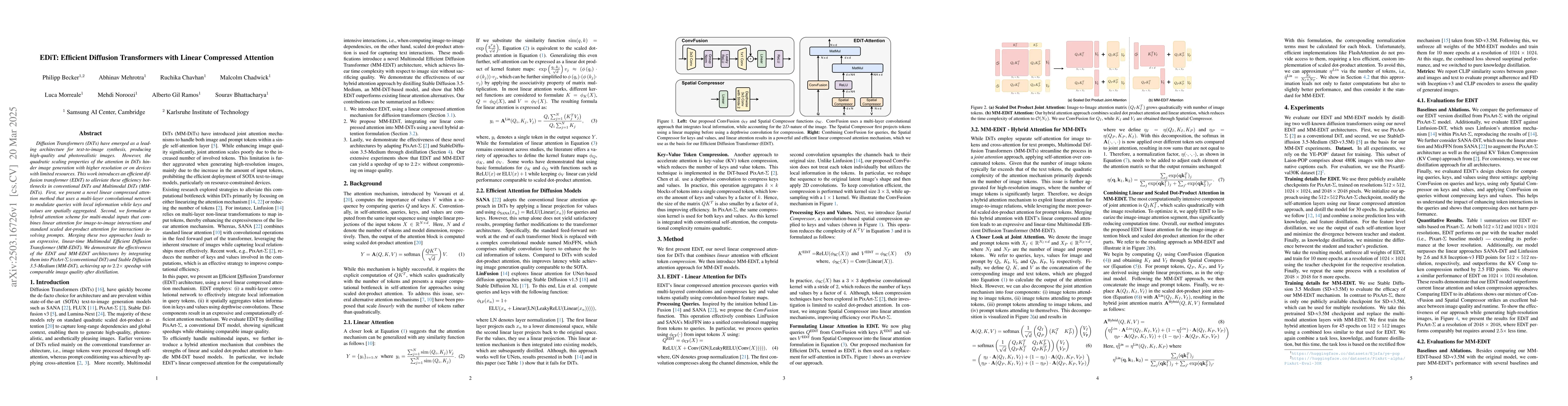 Thumbnail for EDiT: Efficient Diffusion Transformers with Linear Compressed Attention