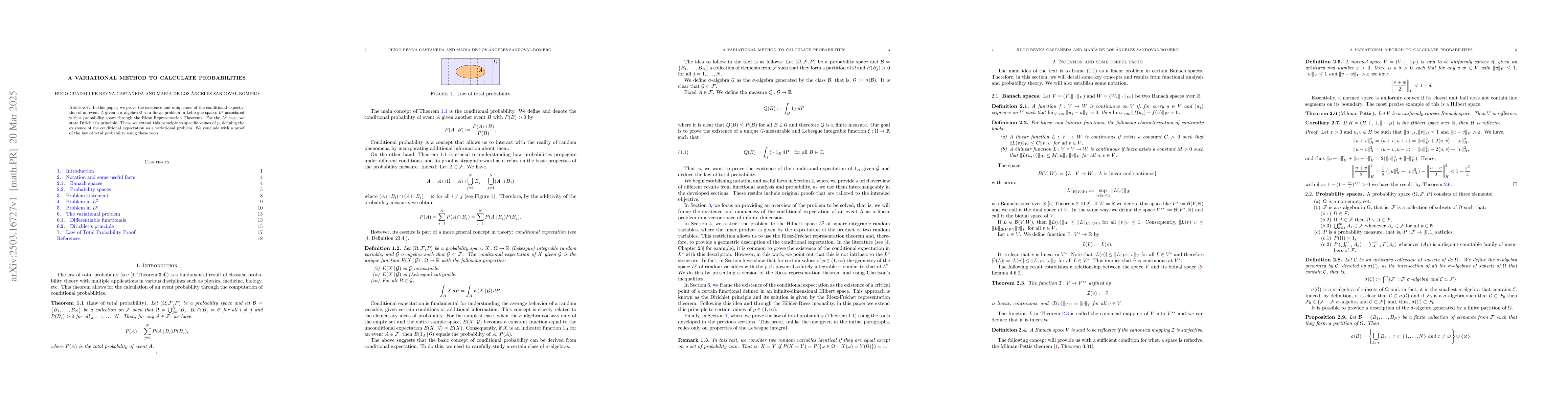 Thumbnail for A variational problem to calculate probabilities