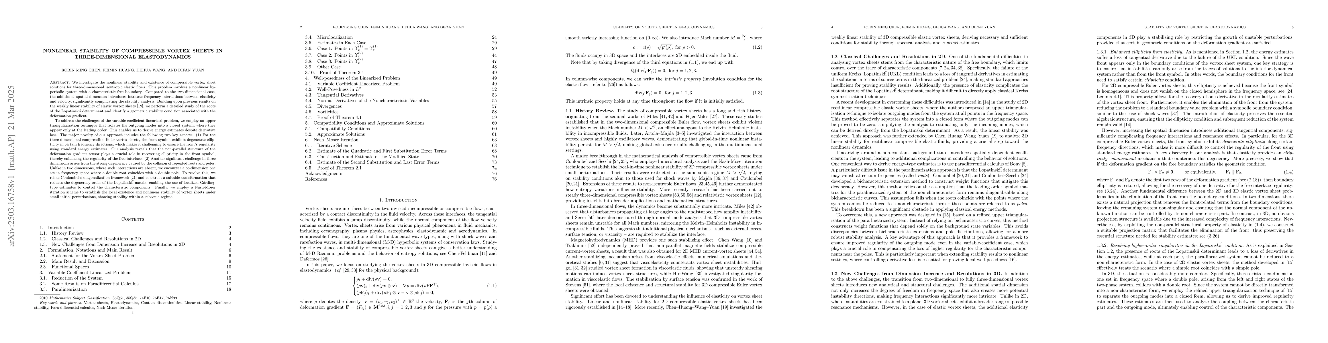 Thumbnail for Nonlinear stability of compressible vortex sheets in three-dimensional
  elastodynamics