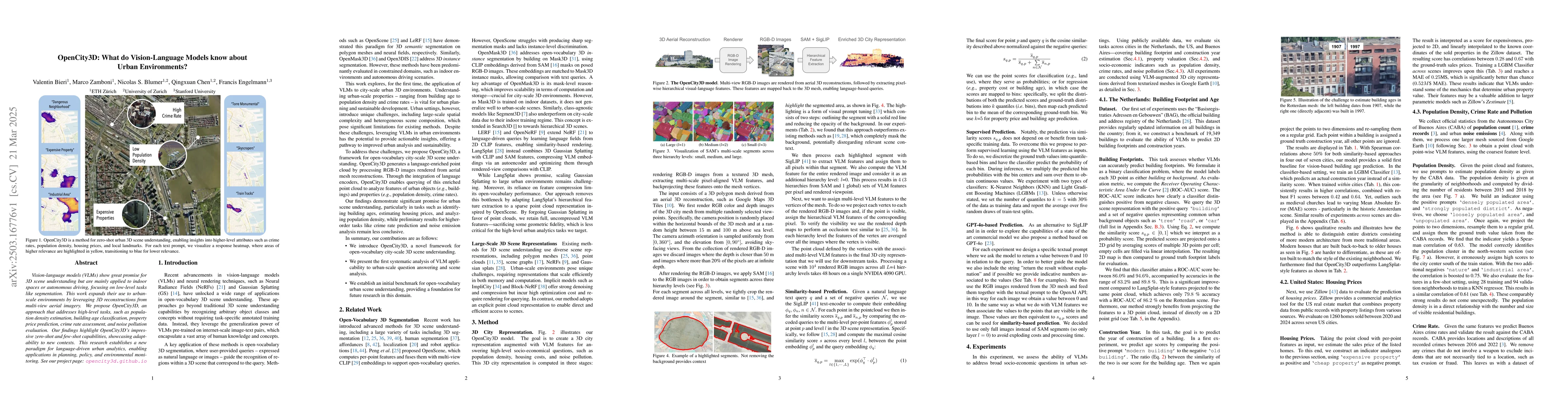 Thumbnail for OpenCity3D: What do Vision-Language Models know about Urban
  Environments?