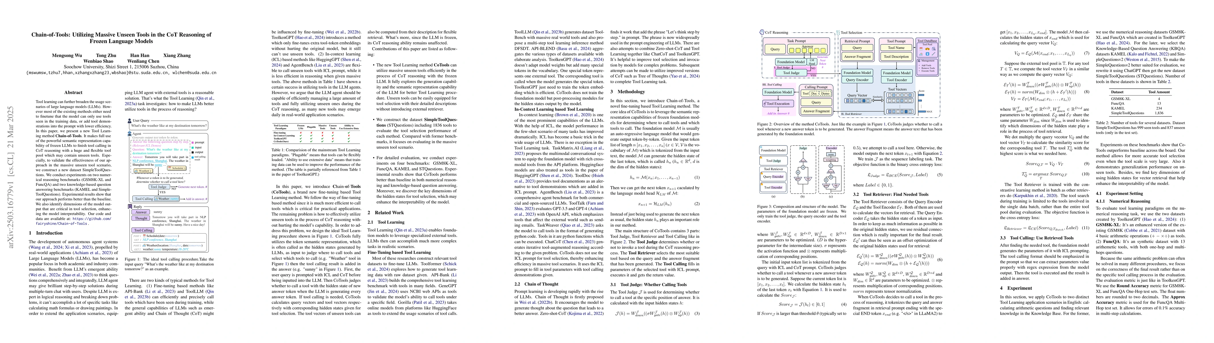 Thumbnail for Chain-of-Tools: Utilizing Massive Unseen Tools in the CoT Reasoning of
  Frozen Language Models