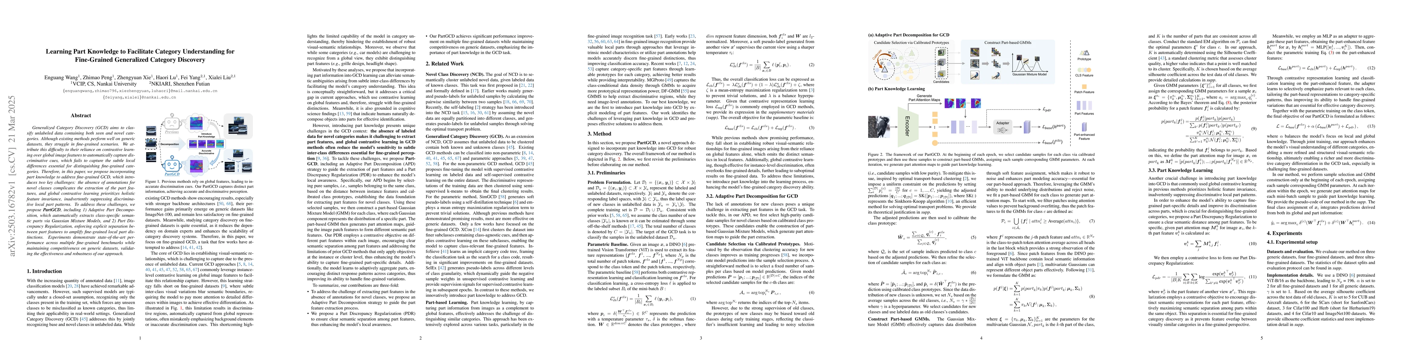 Thumbnail for Learning Part Knowledge to Facilitate Category Understanding for
  Fine-Grained Generalized Category Discovery