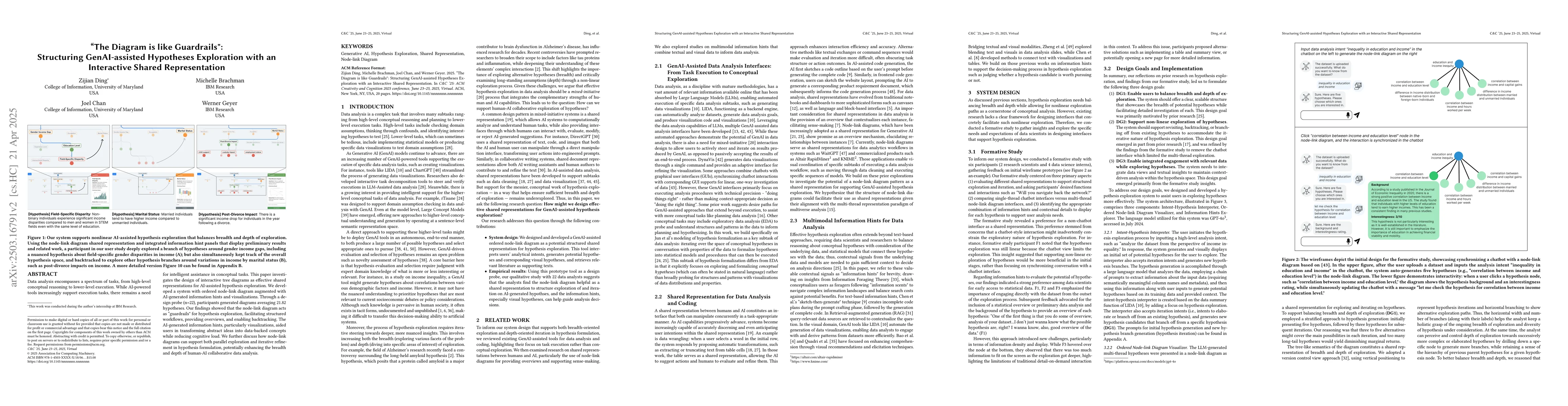 Thumbnail for "The Diagram is like Guardrails": Structuring GenAI-assisted Hypotheses
  Exploration with an Interactive Shared Representation