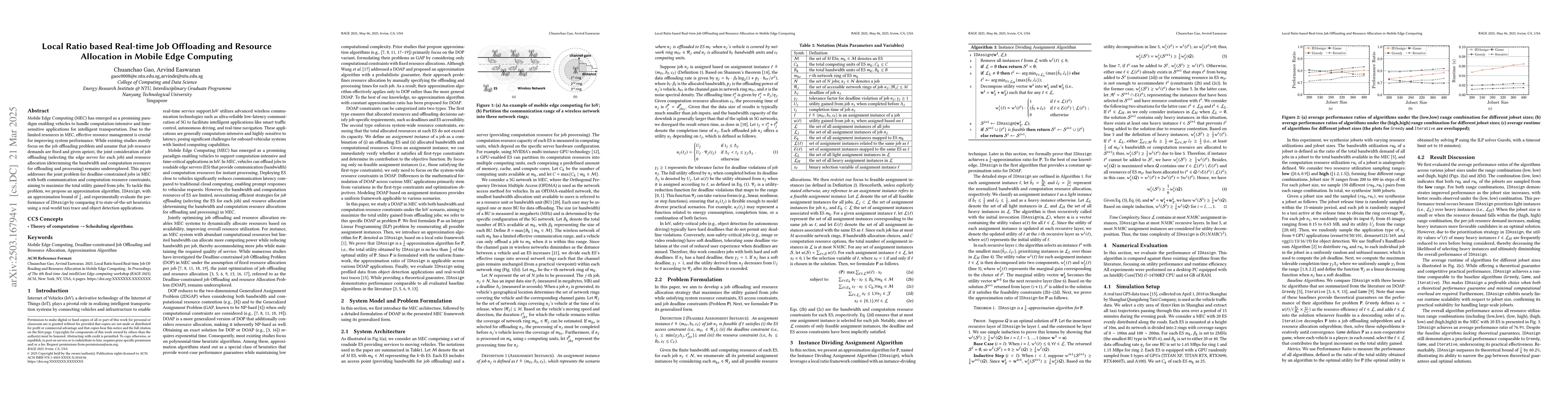 Thumbnail for Local Ratio based Real-time Job Offloading and Resource Allocation in
  Mobile Edge Computing