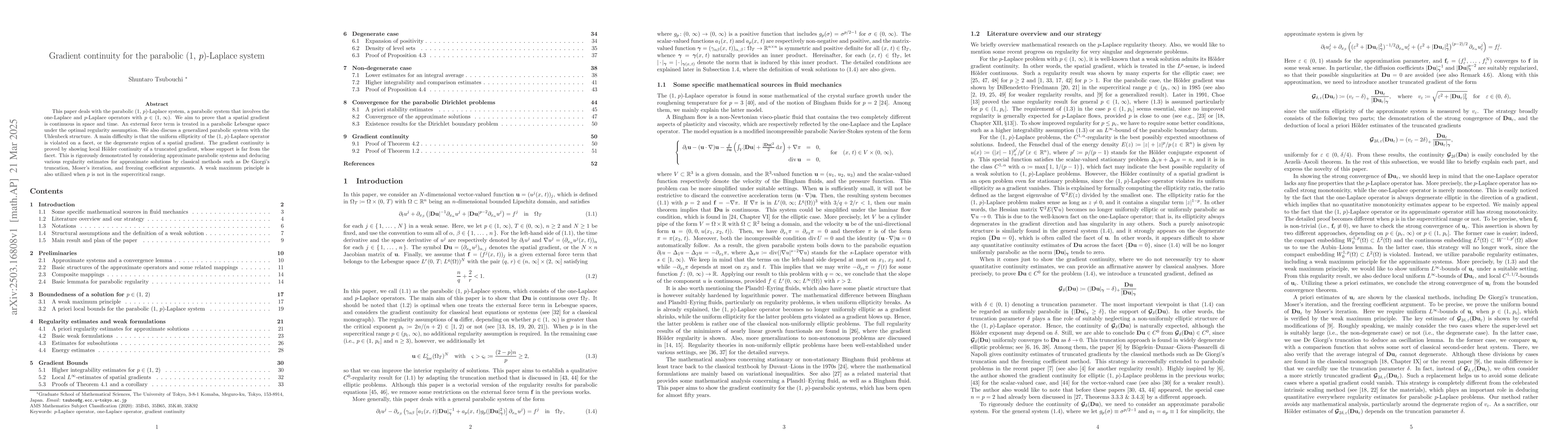 Thumbnail for Gradient continuity for the parabolic $(1,\,p)$-Laplace system
