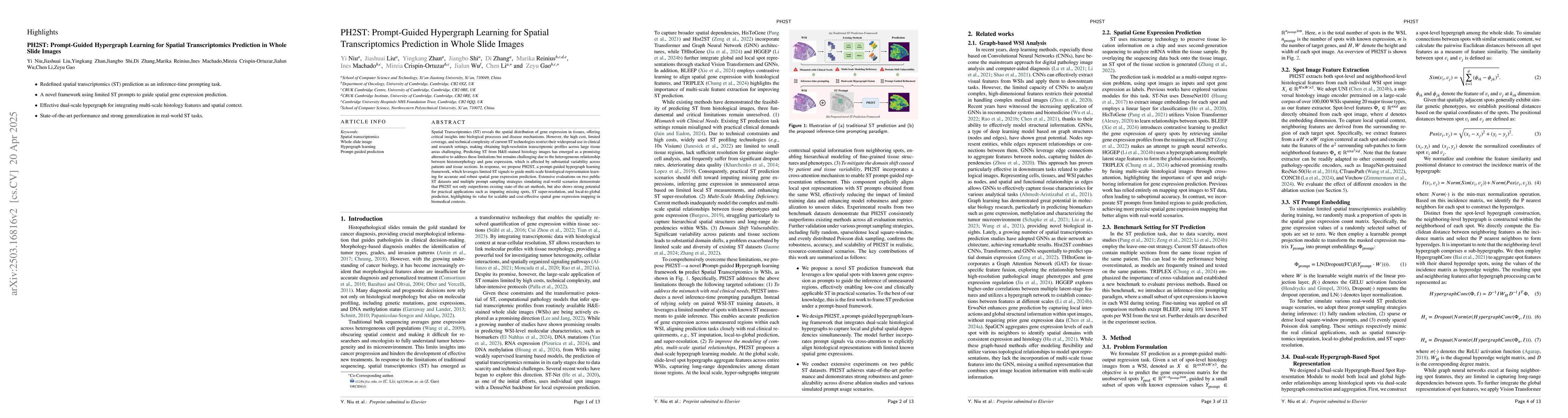 Thumbnail for ST-Prompt Guided Histological Hypergraph Learning for Spatial Gene
  Expression Prediction