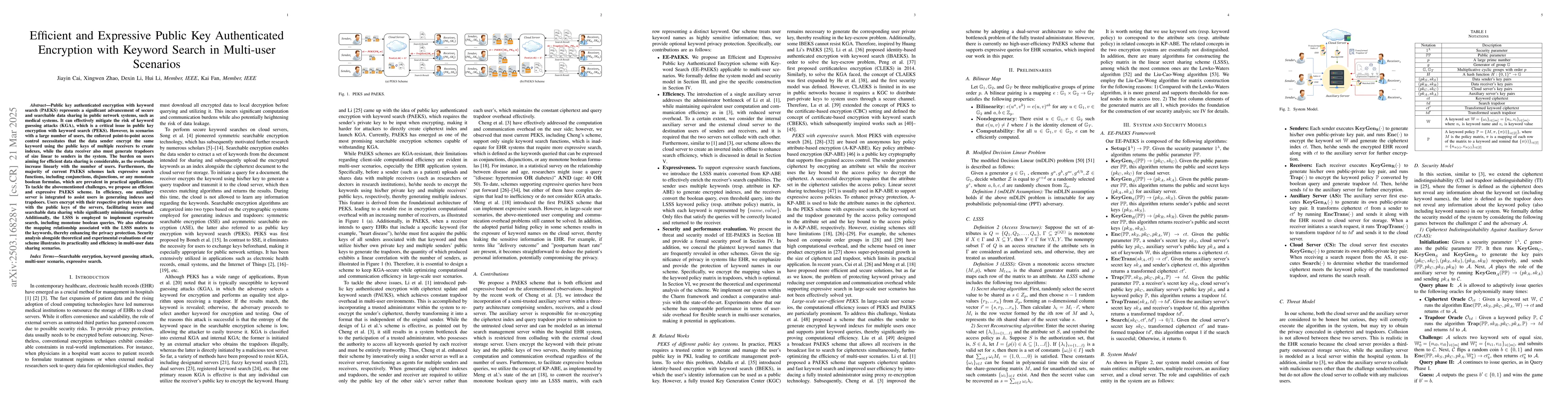 Thumbnail for Efficient and Expressive Public Key Authenticated Encryption with
  Keyword Search in Multi-user Scenarios