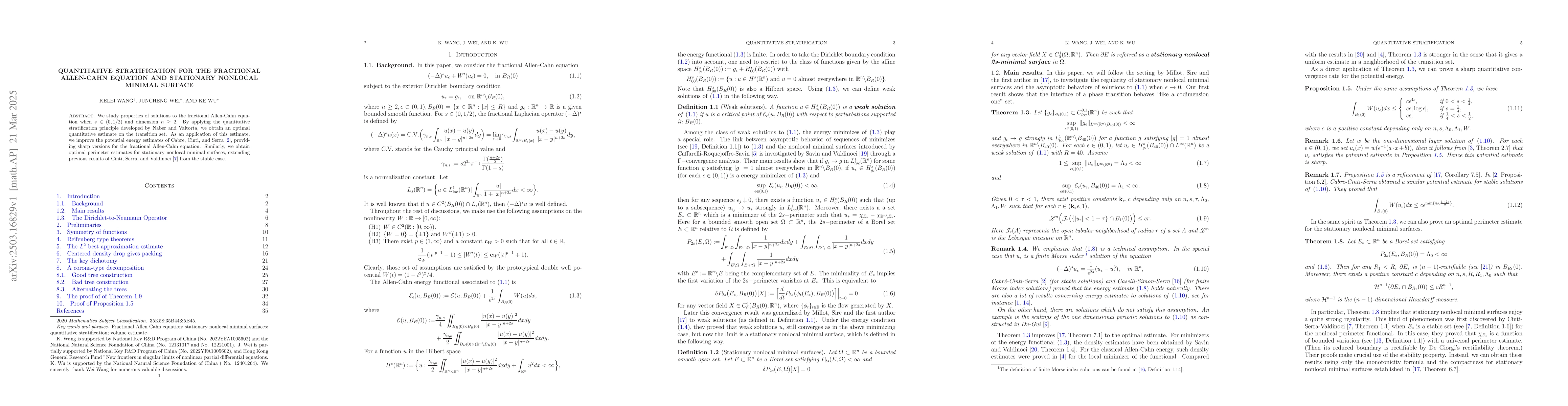 Thumbnail for Quantitative stratification for the fractional Allen-Cahn equation and
  stationary nonlocal minimal surface