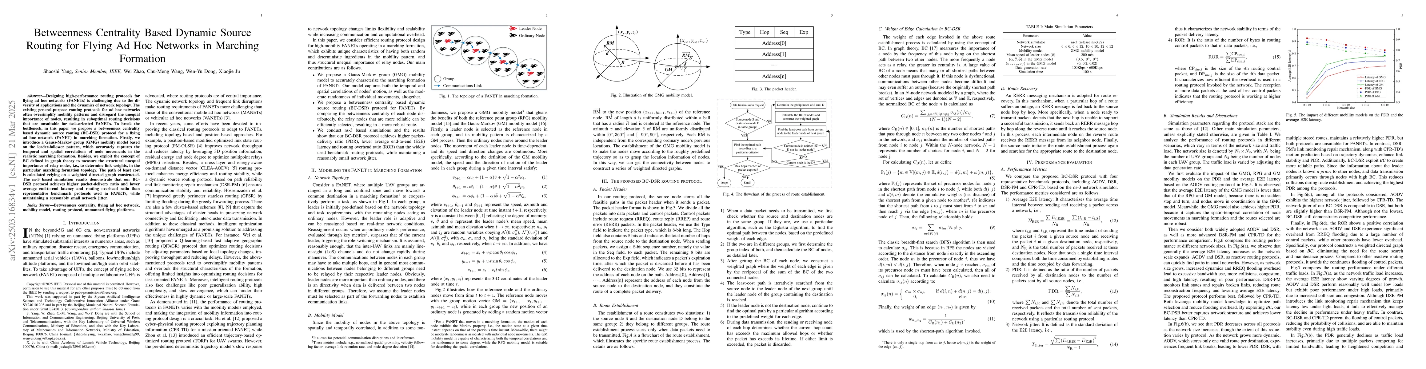 Thumbnail for Betweenness Centrality Based Dynamic Source Routing for Flying Ad Hoc
  Networks in Marching Formation