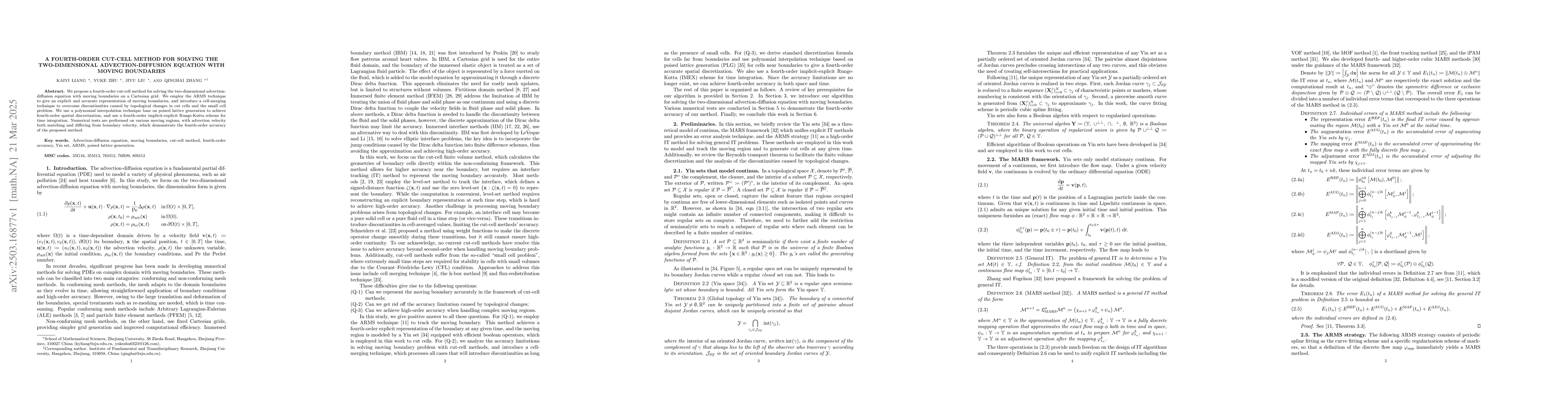 Thumbnail for A fourth-order cut-cell method for solving the two-dimensional
  advection-diffusion equation with moving boundaries