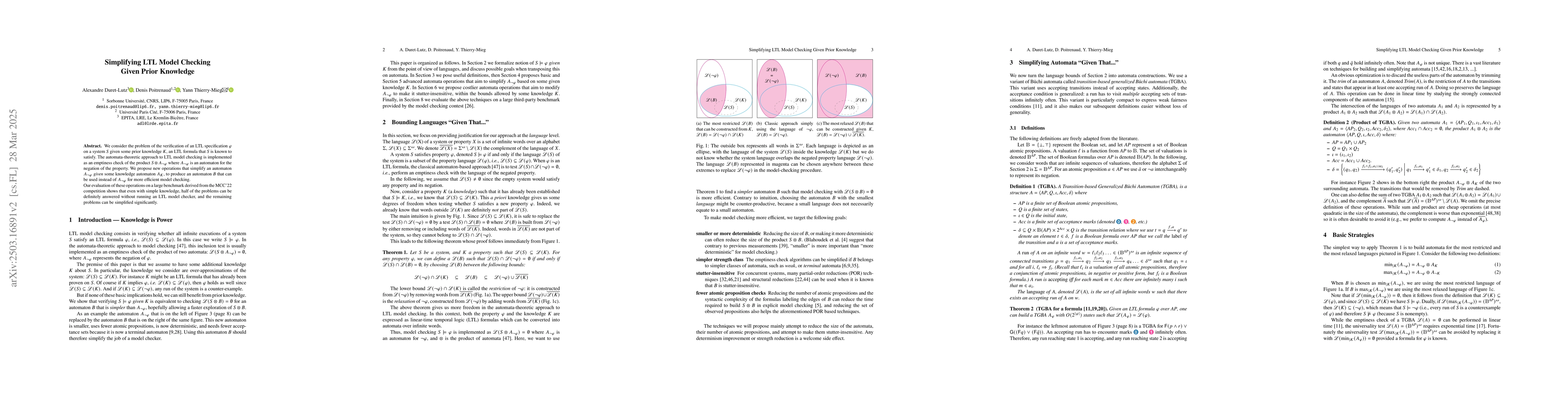 Thumbnail for Simplifying LTL Model-Checking Given Prior Knowledge